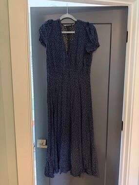 Madewell Navy Blue Floral Maxi Dress